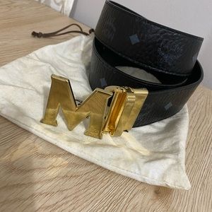 Men’s Reversible MCM Belt MCM Pattern/Solid Black